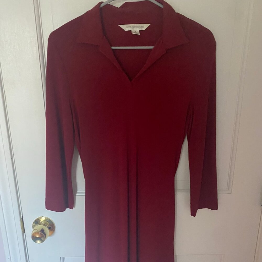Classy burgundy dress- can dress up or down